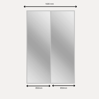 2x Portes d'armoire coulissantes - H: jusqu'à 2500mm L: 1600mm - Miroir
