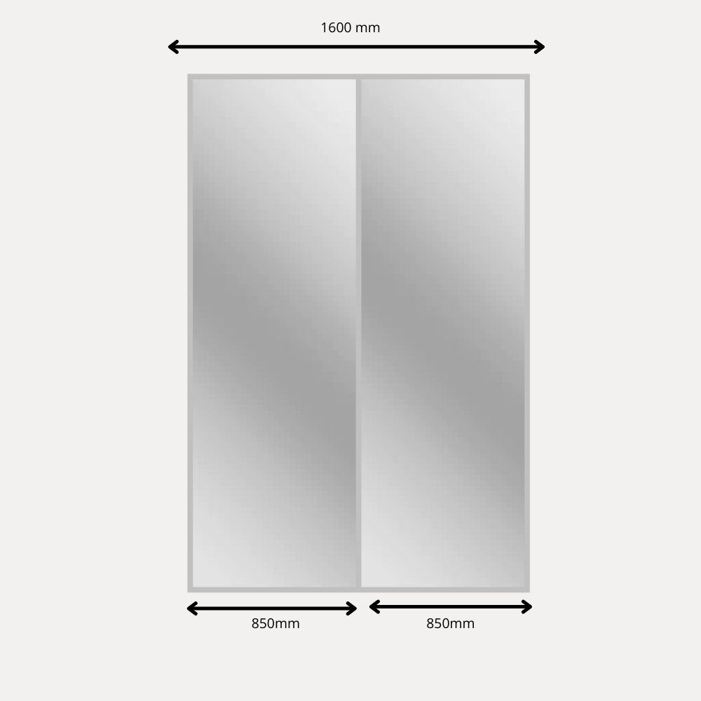 2x Portes d'armoire coulissantes - H: jusqu'à 2500mm L: 1600mm - Miroir