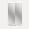 2x Portes d'armoire coulissantes - H: jusqu'à 2500mm L: 1600mm - Miroir
