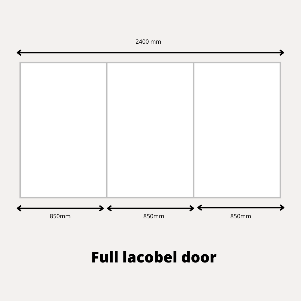 3x Portes d'armoire coulissantes - H: jusqu'à 2500mm L: 2400mm - Lacobel Noir