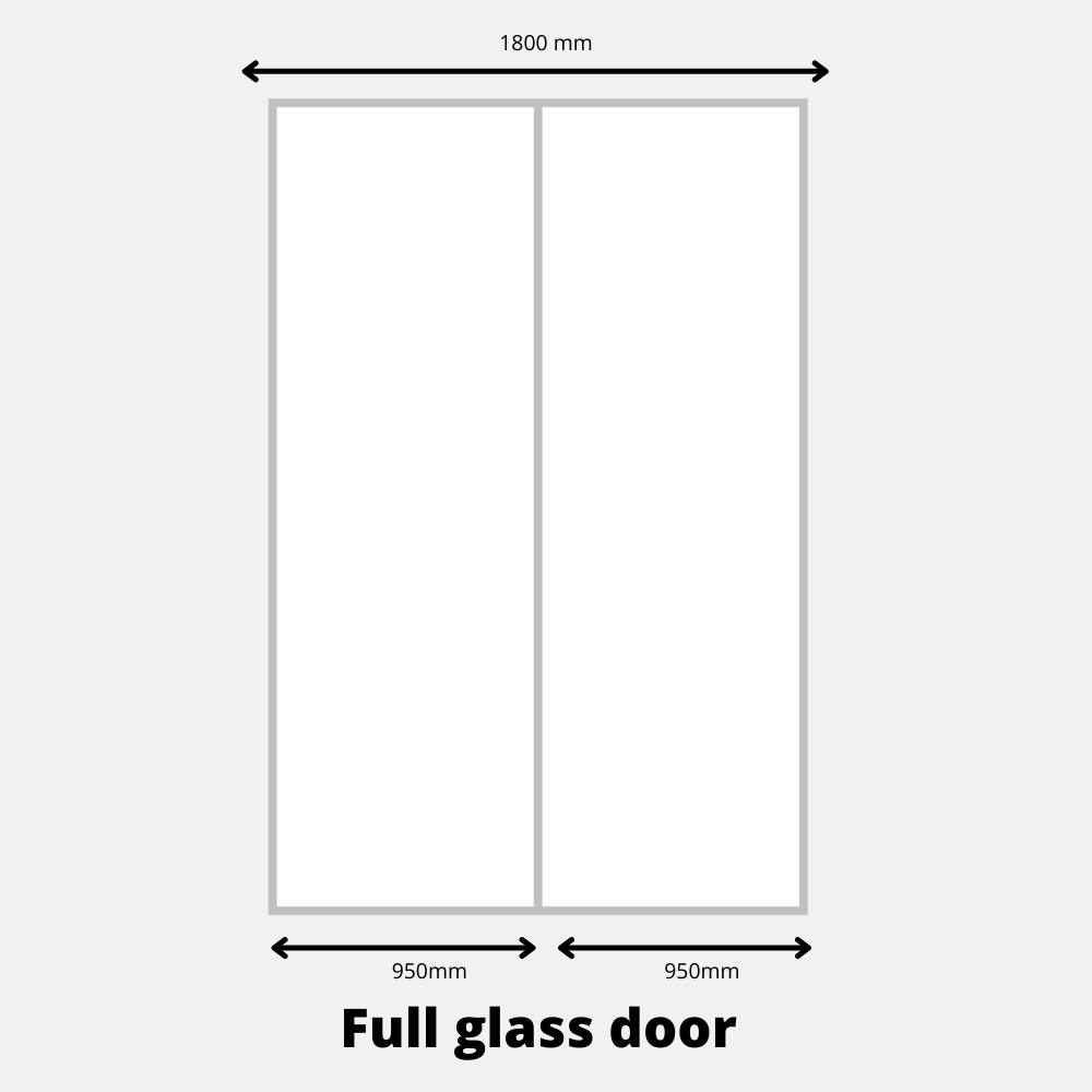 2x Portes d'armoire coulissantes - H: jusqu'à 2500mm L: 1800mm - Lacobel