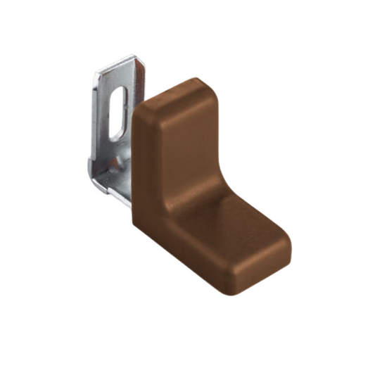 Angle de meuble en métal avec couvercle en plastique - Noyer