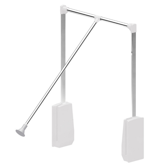 Barre de penderie escamotable - Chrome/Blanc 830-1150mm