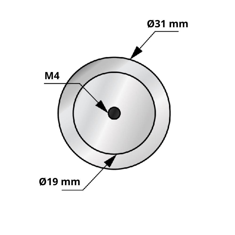 Bouton de meuble - Chrome