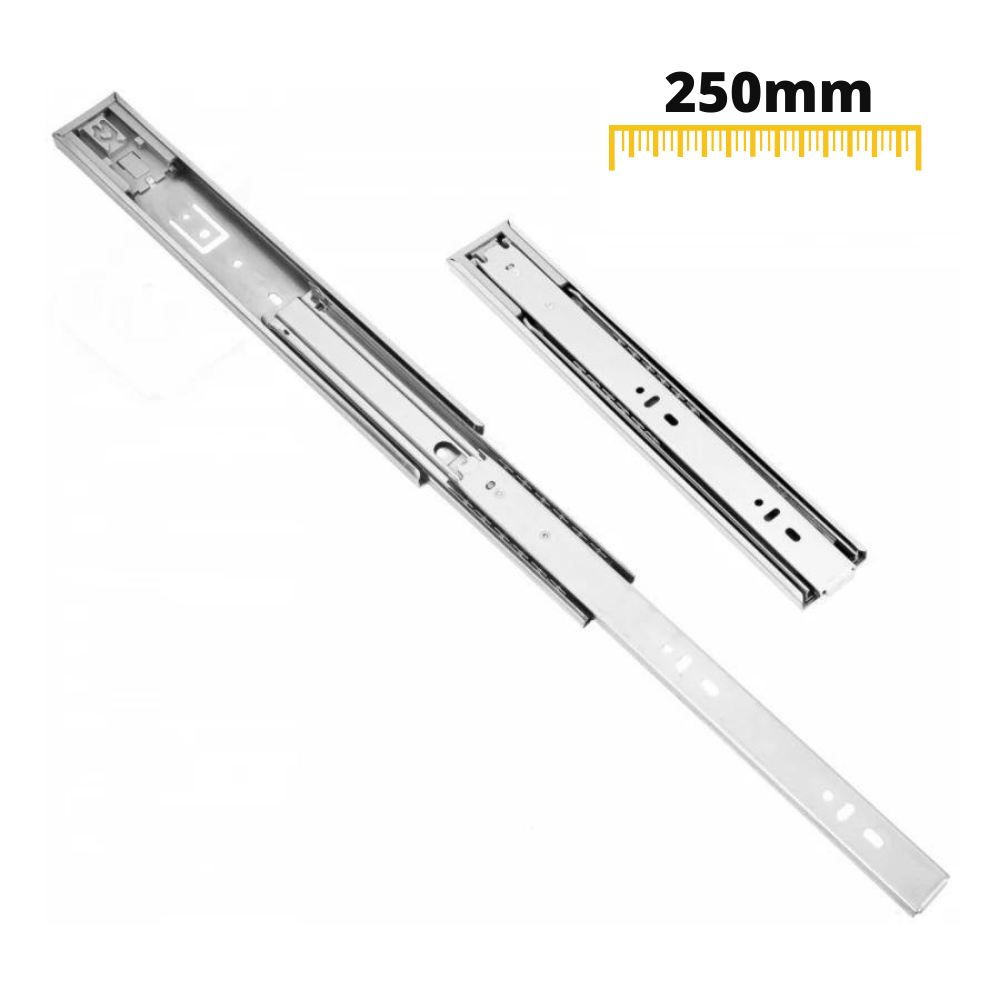 Coulisses pour tiroir Push to Open 250mm - Rainure 45mm (gauche et droite)
