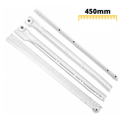 Ensemble de glissières à rouleaux POM blanches - 250-600mm