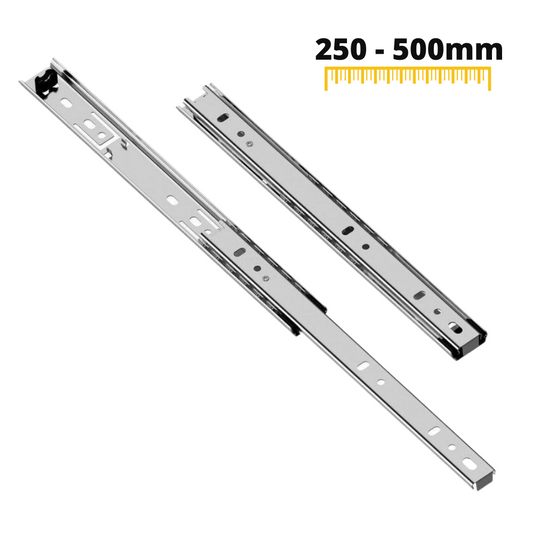 Ensemble de coulisses à billes - Rainure 27mm (gauche et droite), H27