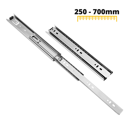 Ensemble de coulisses à billes - Rainure 45mm (gauche et droite), H45