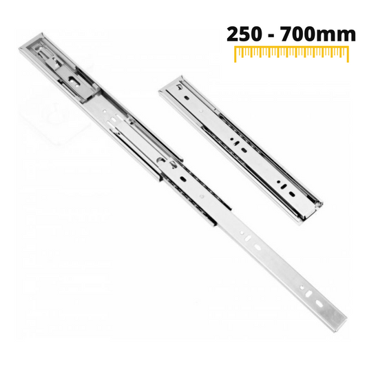 Ensemble de coulisses pour tiroir avec amortisseur - Rainure 45mm (gauche et droite), H45