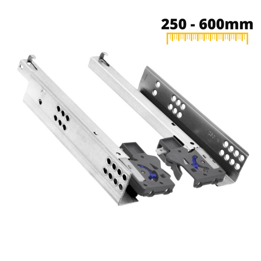 Ensemble de glissières dissimulée à fermeture silencieuse (gauche et droite), extension de 3/4 250-600mm