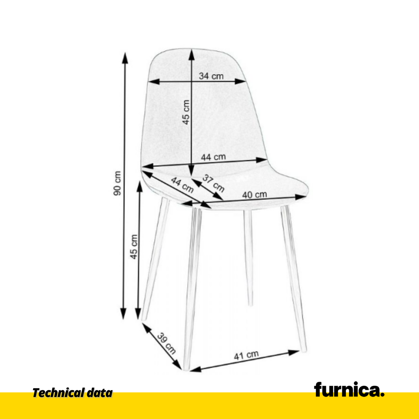 FLAVIO - Chaise de Salle à Manger / Bureau en Velours Durable avec Pieds en Bois - Rose