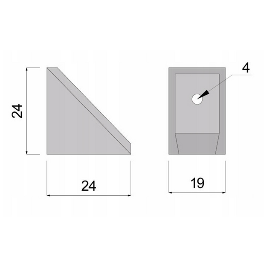 Équerre d'angle plastique avec couvercle séparé