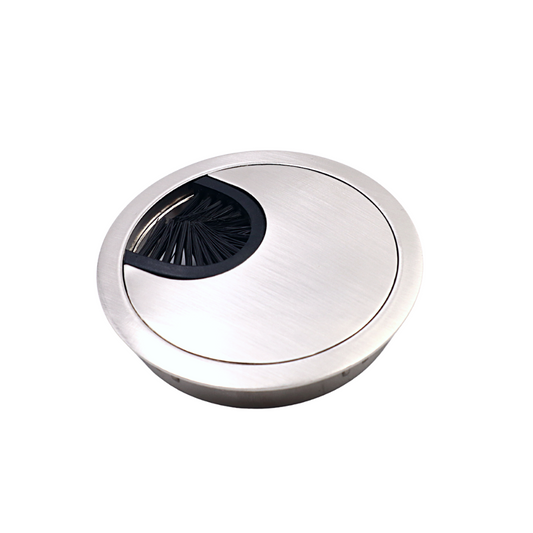 Passe-câble en métal 60mm - Acier brossé