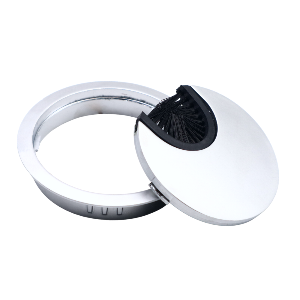 Passe-câble en métal 60mm - Argent
