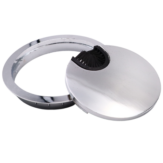 Passe-câble en métal 80mm - Chrome