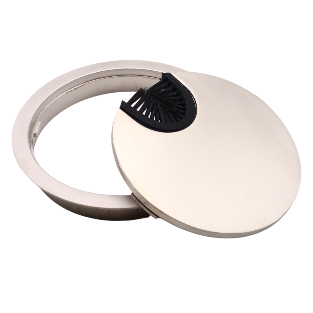 Passe-câble en métal 80mm - Satin