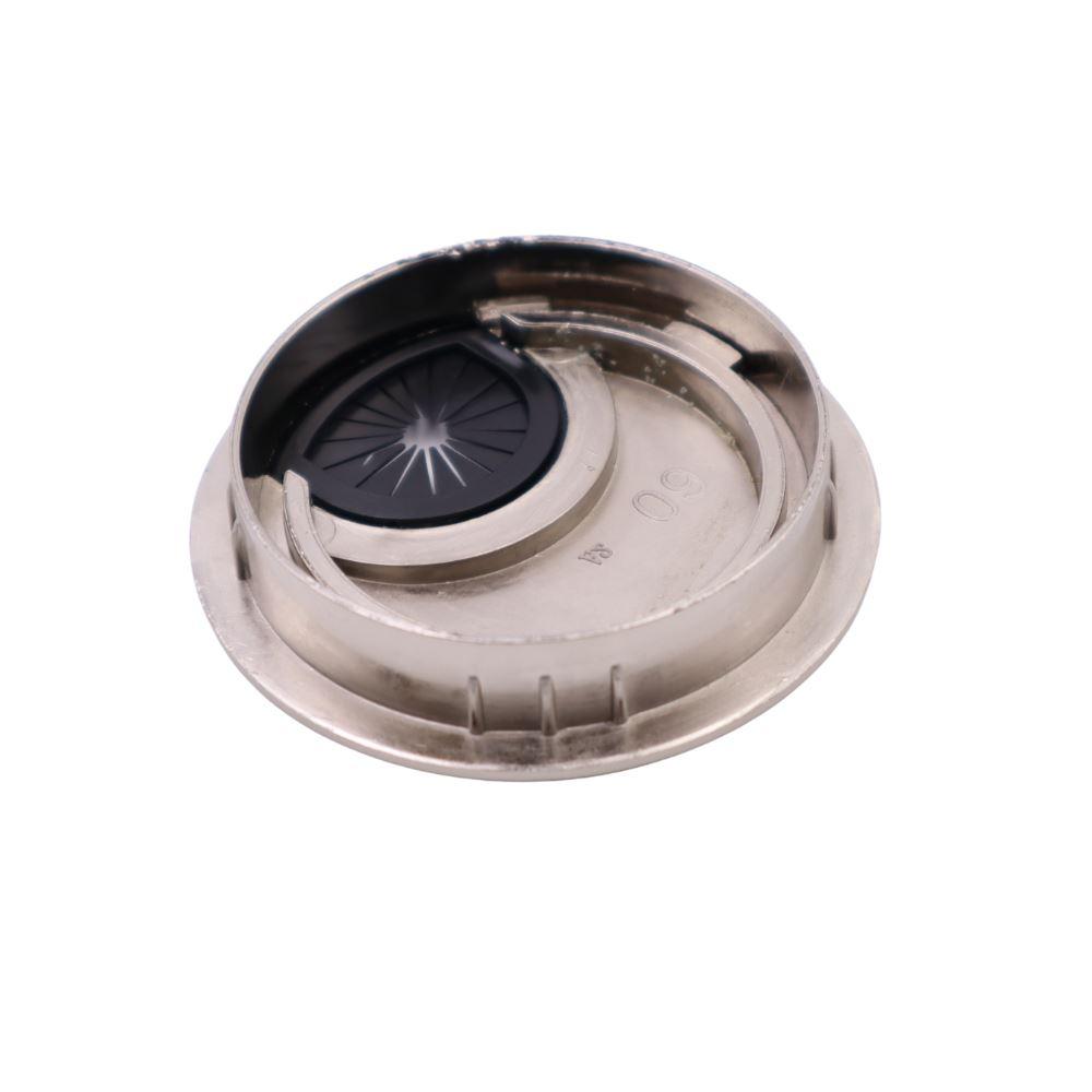 Passe-câble en métal avec trou en caoutchouc 60mm - Acier brossé