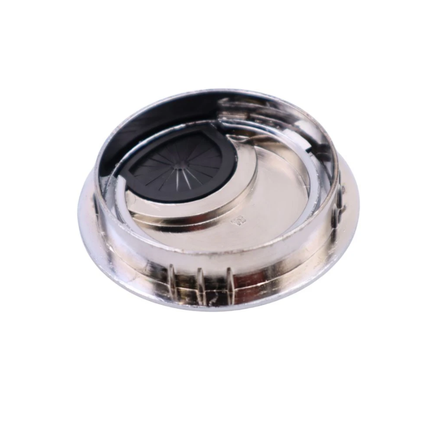 Passe-câble en métal avec trou en caoutchouc 60mm - Chrome