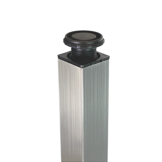 Pied de meuble carré réglable 710mm, Plaque de montage ZnAl - Nickel brossé