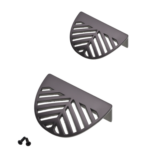 Poignée de meuble LEAF Edge 32mm (Longueur totale 60mm) - Argent mat perlé