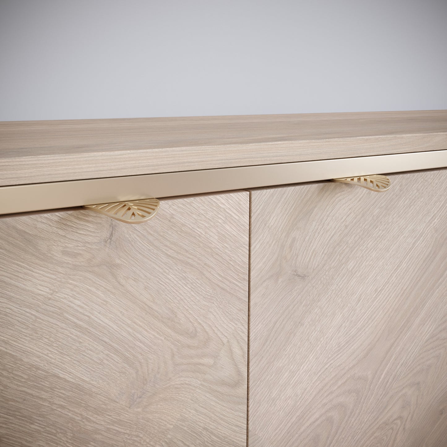 Poignée de meuble LEAF Edge 32mm (Longueur totale 60mm) - Laiton Or