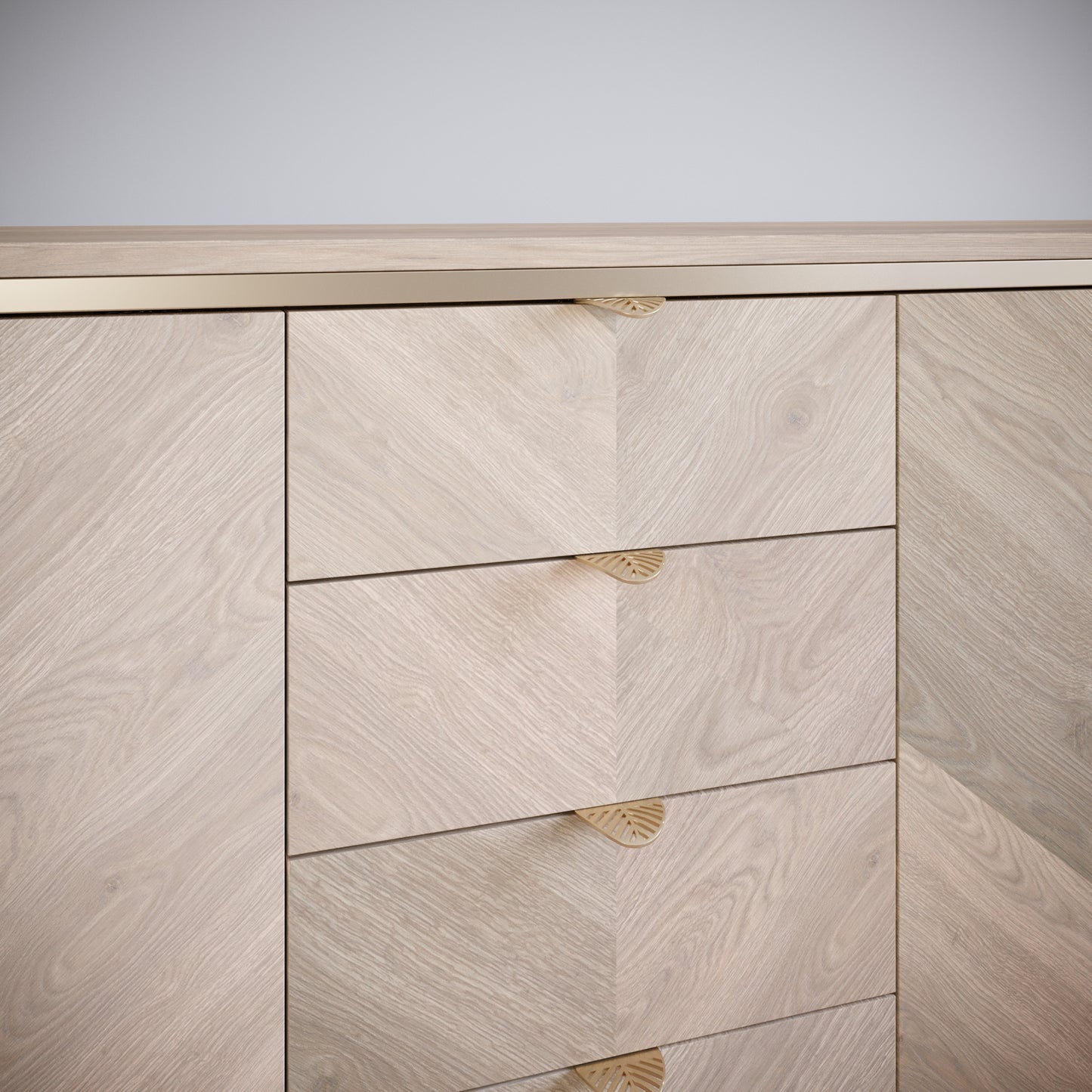 Poignée de meuble LEAF Edge 32mm (Longueur totale 60mm) - Laiton Or
