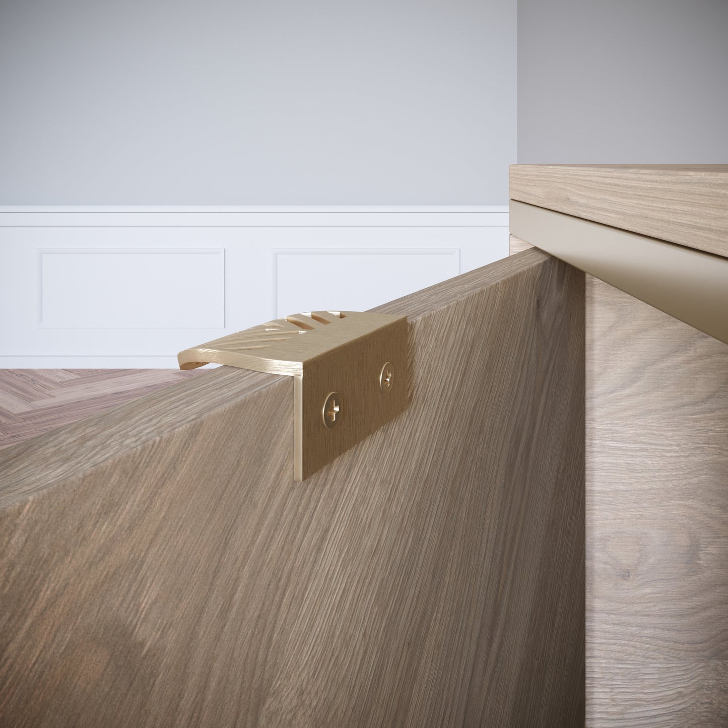 Poignée de meuble LEAF Edge 32mm (Longueur totale 60mm) - Laiton Or