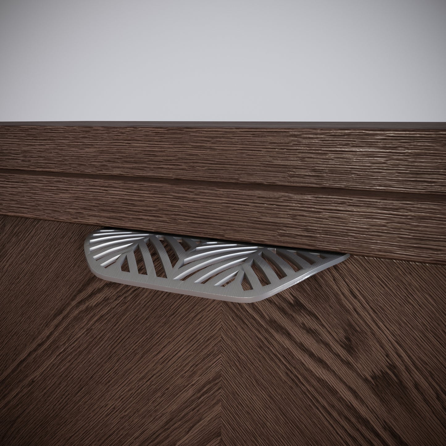 Poignée de meuble LEAF Edge 64mm (Longueur totale 118mm) - Argent mat perlé
