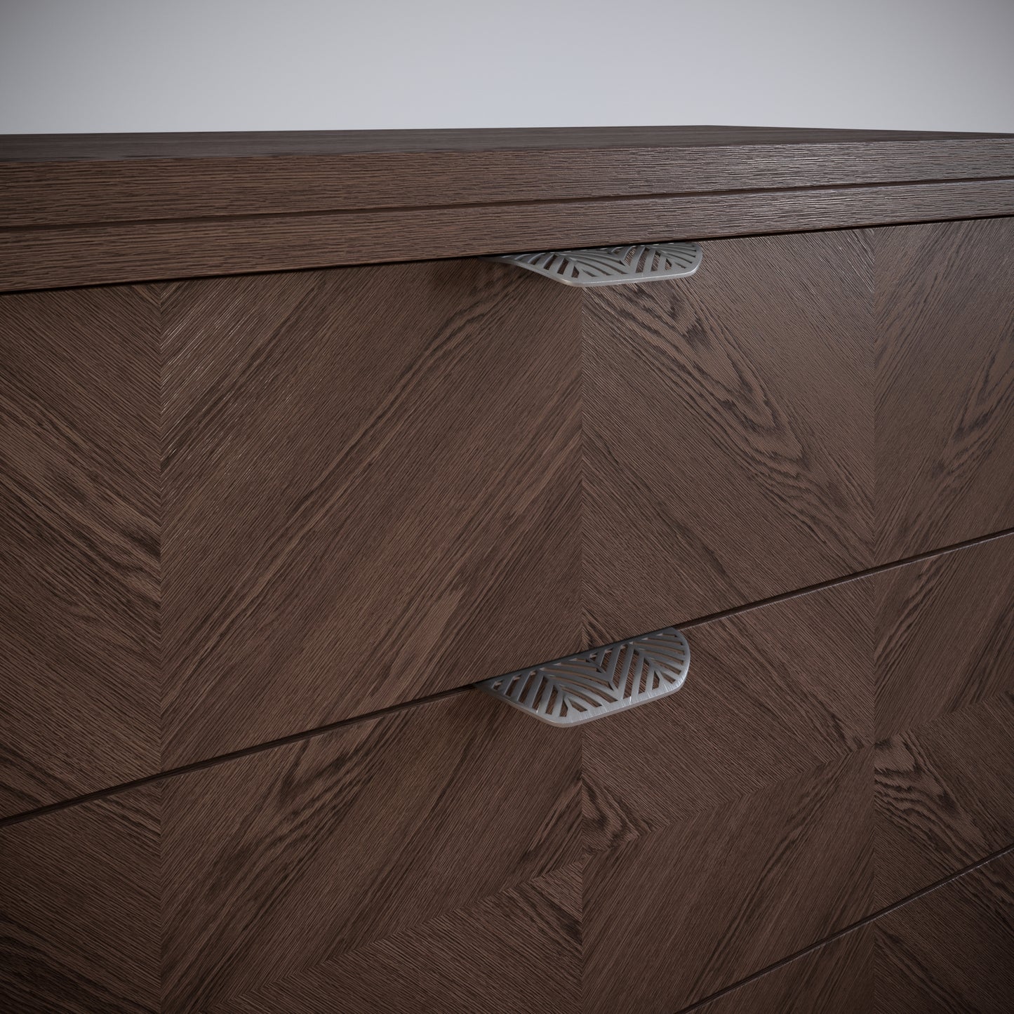 Poignée de meuble LEAF Edge 64mm (Longueur totale 118mm) - Argent mat perlé