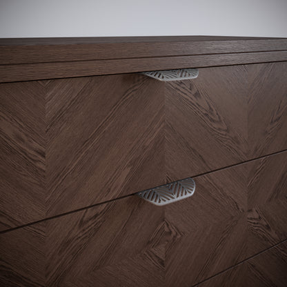 Poignée de meuble LEAF Edge 64mm (Longueur totale 118mm) - Argent mat perlé