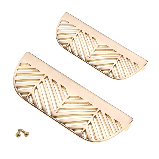 Poignée de meuble LEAF Edge 64mm (Longueur totale 118mm) - Laiton Or