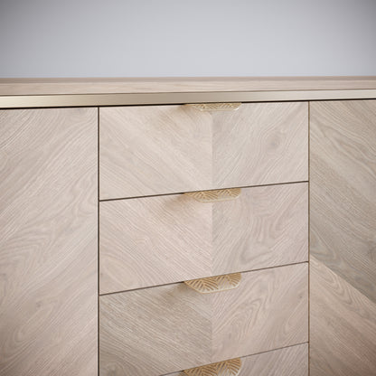 Poignée de meuble LEAF Edge 64mm (Longueur totale 118mm) - Laiton Or