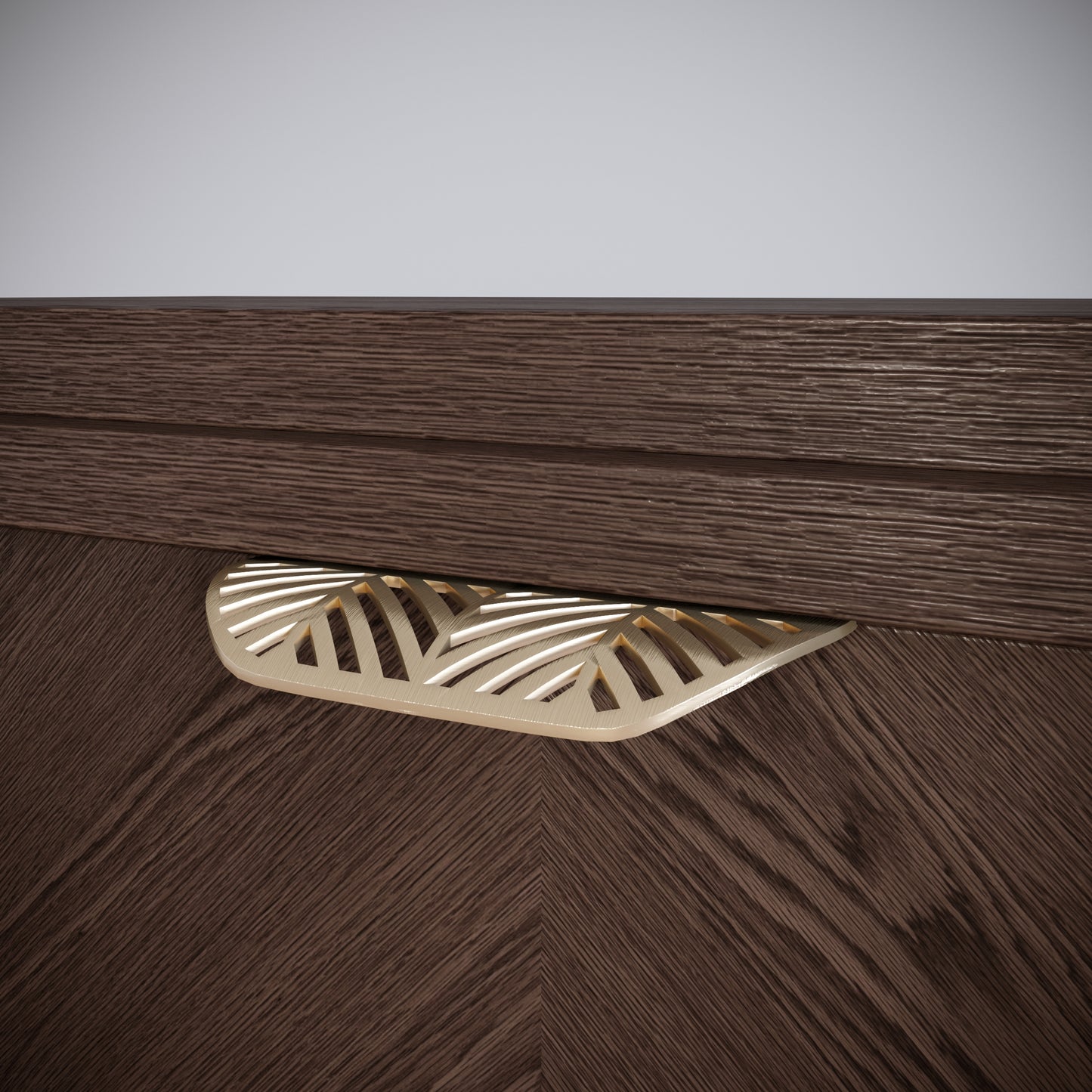 Poignée de meuble LEAF Edge 64mm (Longueur totale 118mm) - Laiton Or