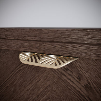 Poignée de meuble LEAF Edge 64mm (Longueur totale 118mm) - Laiton Or