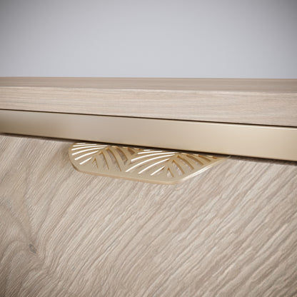 Poignée de meuble LEAF Edge 64mm (Longueur totale 118mm) - Laiton Or