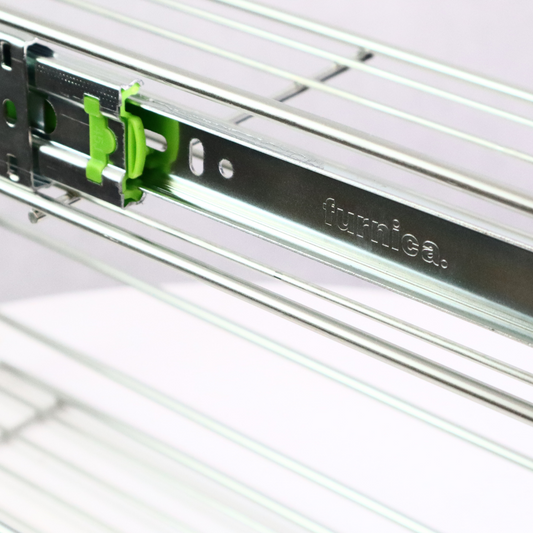 Rangement coulissant de 20 cm à fermeture silencieuse et extractible - 2 paniers - Chrome