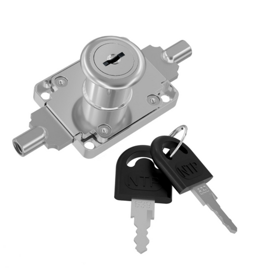 Serrure à barre extensible 19x22mm, 2 barres L-1000mm, Chrome