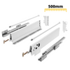 Système de tiroir à fermeture silencieuse, MOYEN, H: 142mm, Blanc 500mm