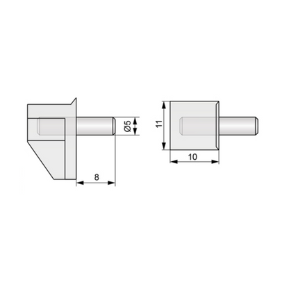 Taquet pour Étagère métal-plastique 5mm - 1000 pièces