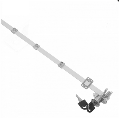 Tringle de verrouillage pour 4 tiroirs - 19x20mm, bande 800mm, chrome