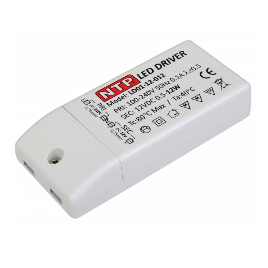 Alimentation d'éclairage LED (pas de câblage) NTP 12W 