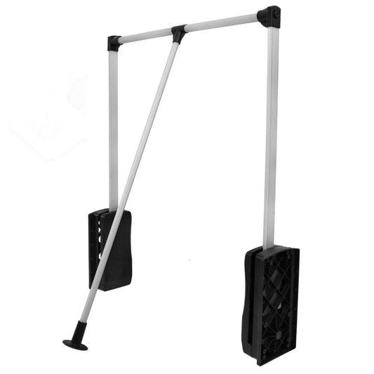 Barre de penderie escamotable - boîtier noir 83-115cm NTP 