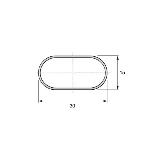 Barre de penderie ovale 15x30mm, L3000mm - Chrome