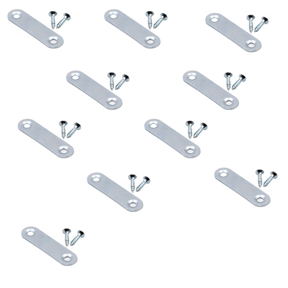 Plaque en acier inoxydable Équerre de Fixation Supports - 10 pièces