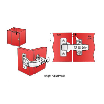 Charnière fermeture silencieuse, H2 plaque de montage avec vis EURO, portes parallèles Soft Close Furnica 