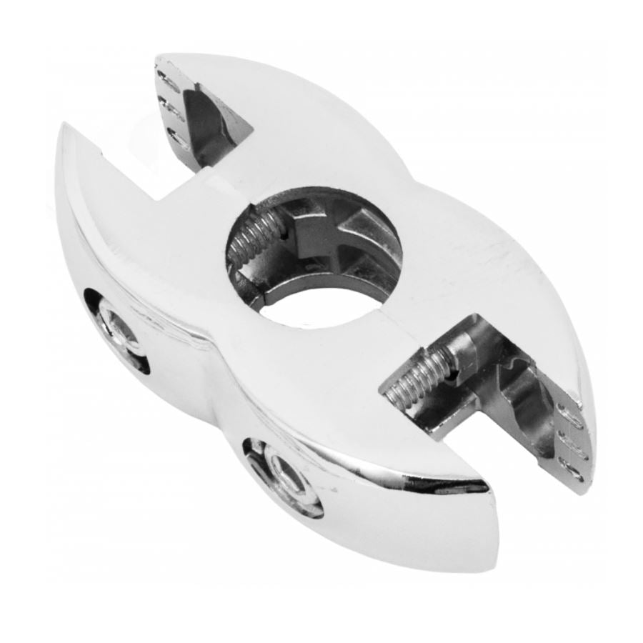 Connecteur de carte et de verre double face de 25 mm, Chrome (avec empiècements) NTP 