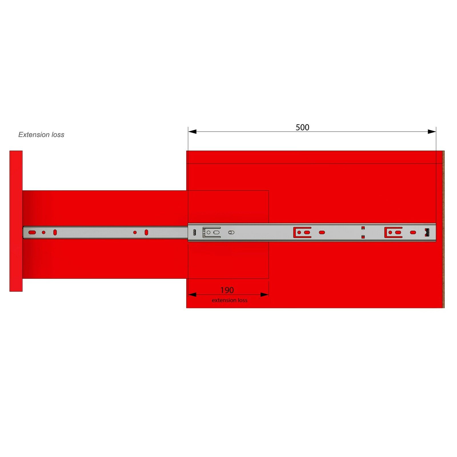 Ensemble de glissières à roulement à billes (gauche et droite), H27 Furnica 