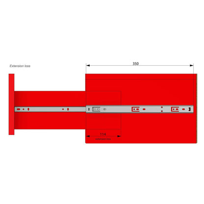 Ensemble de glissières à roulement à billes (gauche et droite), H27 Furnica 