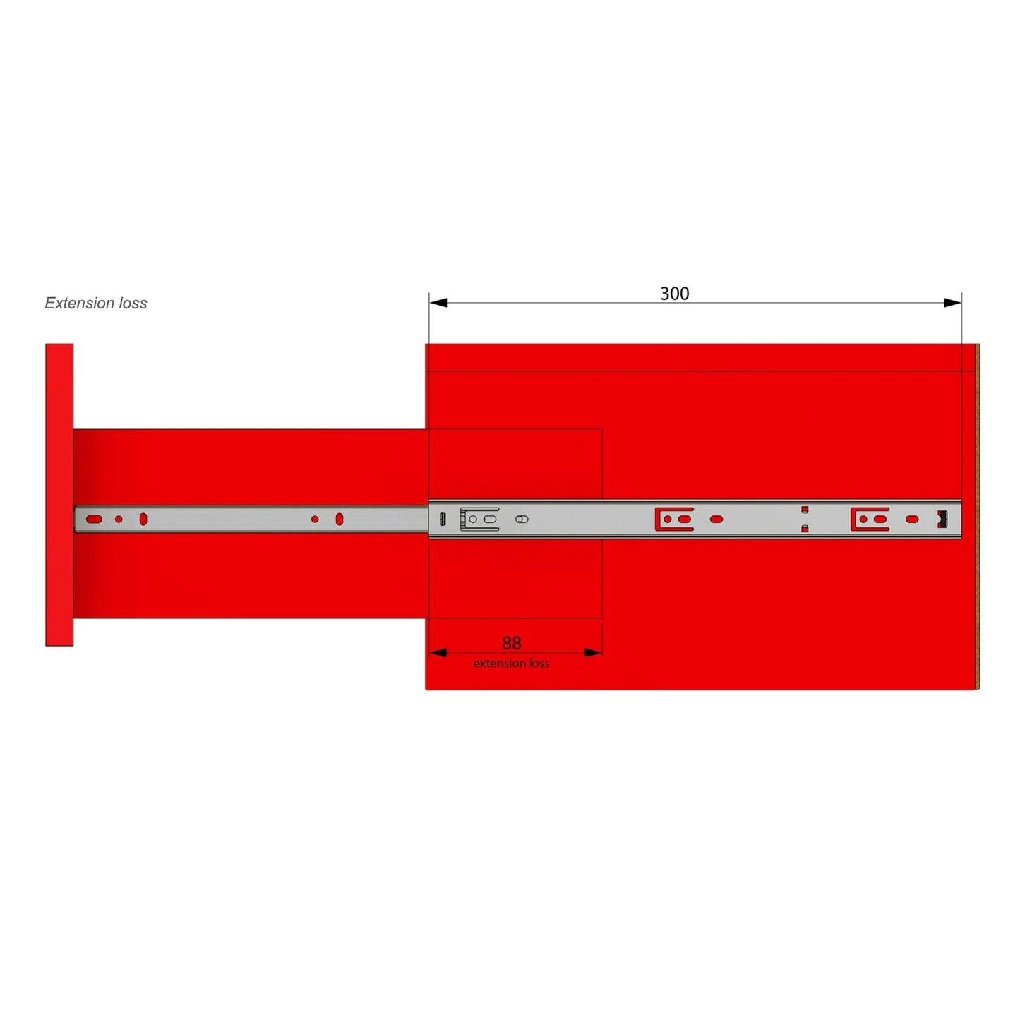 Ensemble de glissières à roulement à billes (gauche et droite), H27 Furnica 