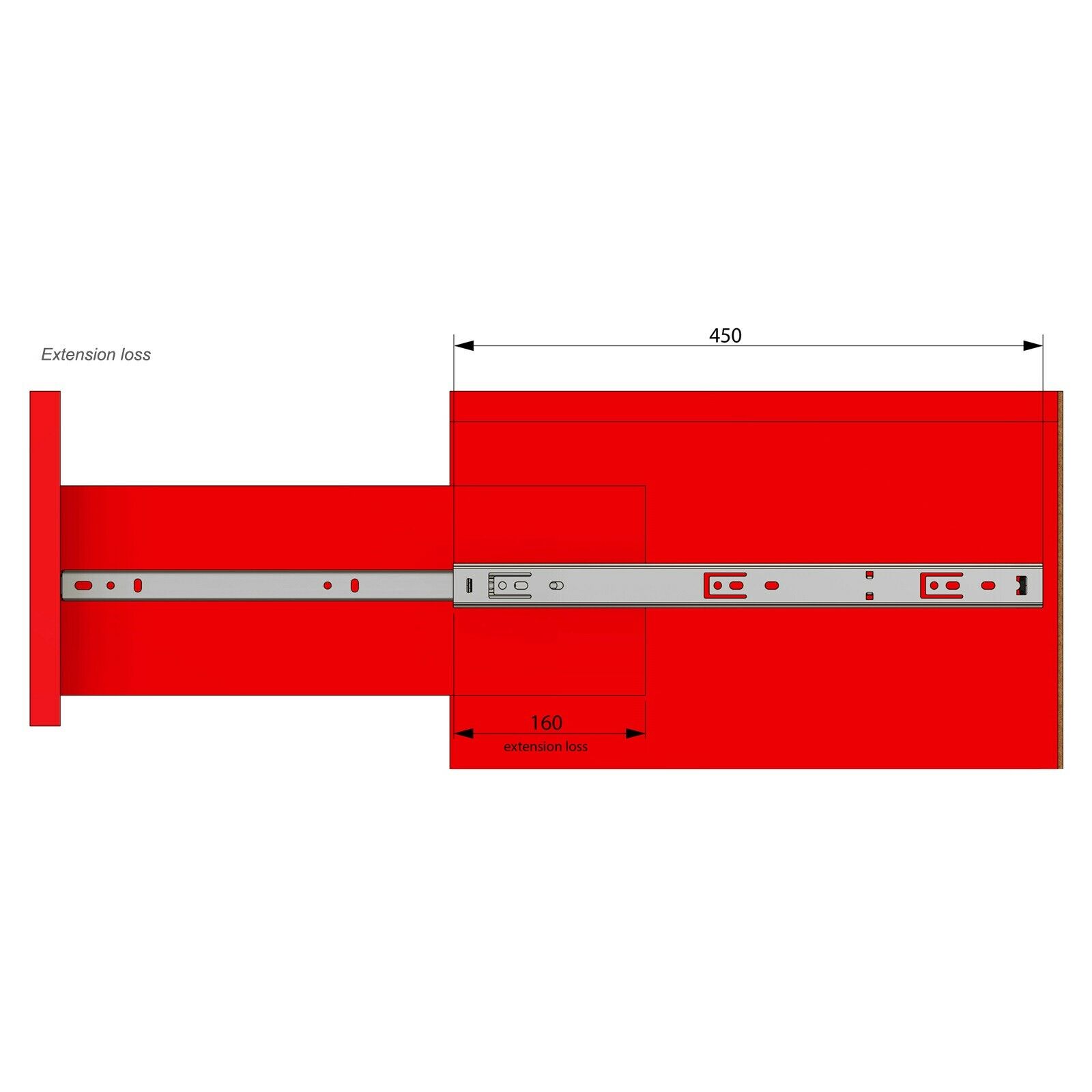 Ensemble de glissières à roulement à billes (gauche et droite), H27 Furnica 